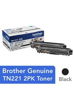 Brother Genuine Standard-Yield Black Toner Cartridge Twin Pack TN221 2PK TN2212PK
