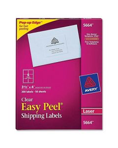 Avery Matte Frosted Clear Address Labels for Laser Printers 3-1/3" x 4" 300 Labels (5664) 5664
