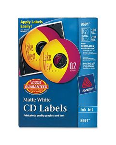 Avery CD Labels - 100 Disc labels & 200 Spine labels (8691) 8691