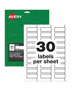 Avery PermaTrack Destructible Asset Tag Labels 3/4" x 2" 240 Labels (60531) 60531