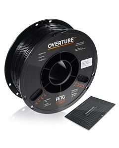 Overture PETG Filament 1.75mm with 3D Build Surface 200 x 200 mm 3D Printer Consumables 1kg Spool (2.2lbs) Dimensional Accuracy +/- 0.05 mm Fit Most FDM Printer (6 Color (6-Pack)) OVPETG175-6-Color-Pack