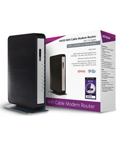 NETGEAR N450-100NAS (8x4) WiFi DOCSIS 3.0 Cable Modem Router (N450) Certified for Xfinity from Comcast Spectrum Cox Cablevision & More N450-100NAS