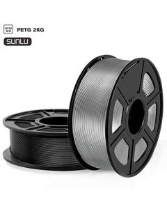 SUNLU PETG 3D Printer Filament PETG Filament 1.75mm Dimensional Accuracy +/- 0.02 mm 2 kg Spool PETG Black+Grey US-PETG-Black-Grey