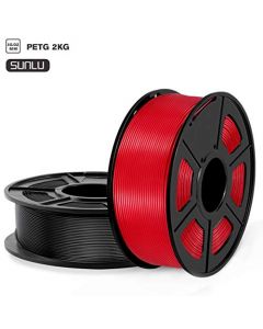 SUNLU PETG Filament 1.75mm 3D Printer Filament PETG 1.75 2kg Spool (4.4lbs) Dimensional Accuracy +/- 0.02 mm PETG Black+Red PETG-Filament