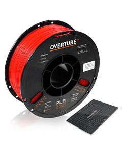Overture PLA Filament 1.75mm with 3D Build Surface 200mm × 200mm 3D Printer Consumables 1kg Spool (2.2lbs) Dimensional Accuracy +/- 0.05 mm Fit Most FDM Printer White OVPLA175-White