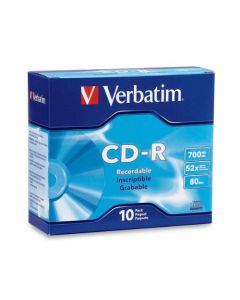 Verbatim CD-R 700MB 80 Minute 52x Recordable Disc - 10 Pack Slim Case - 94935 94935