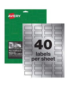 AVERY PermaTrack Metallic Asset Tag Labels 3/4" x 1-1/2" 320 Labels (61523) Silver 61523