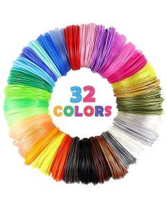 32 Colors 3D Pen PLA Filament Refills Each Color 10 Feet Total 320 feet Pack with 4 Finger Caps by Mika3D Mika32PLA10