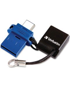 Verbatim 32GB Store n Go Dual USB Flash Drive for USB-C Devices Blue 32 GB USB Type C, USB 3.0 Blue DRIVE FOR UCB-C DEVICES BLUE