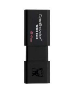 Kingston 64GB DataTraveler 100 G3 USB 3.0 Flash Drive 64 GB USB 3.0 Black CO-LOGO USB 3.0 MIN QTY 100