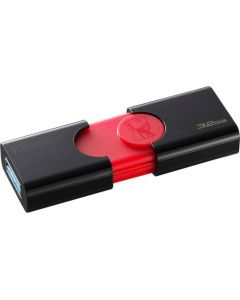 Kingston 32GB DataTraveler 106 USB 3.1 Flash Drive 32 GB USB 3.1 Piano Black, Red DRIVE USB 3.0 100MB/S