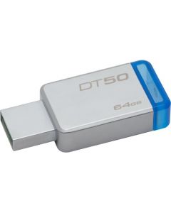 Kingston 64GB DataTraveler 50 USB 3.1 Flash Drive 64 GB USB 3.1 Blue METAL/BLUE BULK PACK 100UNIT MIN