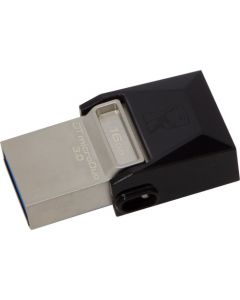 Kingston 16GB DataTraveler microDuo USB 3.0 On-The-Go Flash Drive 16 GB USB 3.0, Micro USB Gray Rotating Cap USB OTG