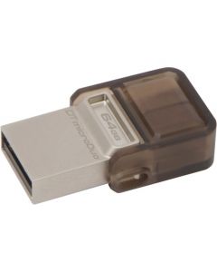 Kingston 64GB DataTraveler microDuo USB 3.0 On-The-Go Flash Drive 64 GB USB 3.0, Micro USB Black Rotating Cap USB OTG