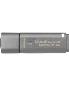 Kingston 32GB DataTraveler Locker+ G3 USB 3.0 Flash Drive 32 GB USB 3.0 Silver 1/Pack Encryption Support, Password Protection, Drop Proof USB 3.0 W/ AUTOMATIC DATA SECURITY