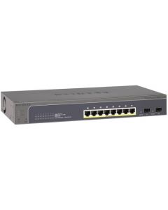 NETGEAR GC510P 8-Port Gigabit Ethernet PoE+ Insight Managed Smart Cloud Switch w/2 SFP Fiber Ports (GC510P-100NAS)