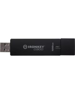 IronKey 128GB D300 Standard USB 3.0 Flash Drive 128 GB USB 3.0 Black 1/Pack 256-bit AES USB 3.0 FIPS LEVEL 3