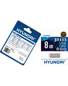Hyundai Bravo 2.0 USB Flash Drive 8 GB USB 2.0 Metallic Silver FLASH DRIVE METAL