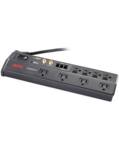 APC by Schneider Electric SurgeArrest Home/Office 8-Outlets Surge Suppressor with Phone Splitter and Coax Protection Receptacles 8 x NEMA 5-15R - 1750J NEMA 6ft Cord 120V Latin America P8VT3-LM