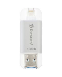 Transcend 128GB JetDrive Go 300 Lightning USB 3.1 Flash Drive 128 GB Lightning, USB 3.1 Silver 300 FLASH DRIVE USB 3.0 SLV PLATING
