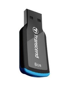 Transcend 8GB JetFlash 360 USB 2.0 Flash Drive 8 GB USB 2.0 Black, Blue Ergonomic