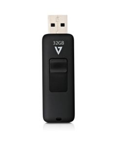 V7 32GB USB 2.0 Flash Drive With Retractable USB Connector 32 GB USB 2.0 Black RETRACTABLE CONNECTOR RTL
