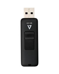 V7 64GB USB 2.0 Flash Drive With Retractable USB connector 64 GB USB 2.0 Black RETRACTABLE CONNECTOR RTL