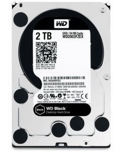 Western Digital Black WD2003FZEX 2 TB 3.5" Internal Hard Disk Drive (HDD) SATA III 6.0Gb/s 7200 RPM 64 MB (20PK)