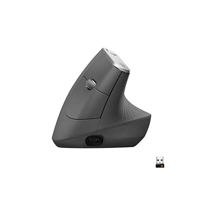 Logitech MX Vertical Wireless Mouse – Advanced Ergonomic Design Reduces  Muscle Strain, Control and Move Content Between 3 Windows and Apple  Computers (Bluetooth or USB), Rechargeable, Graphite 