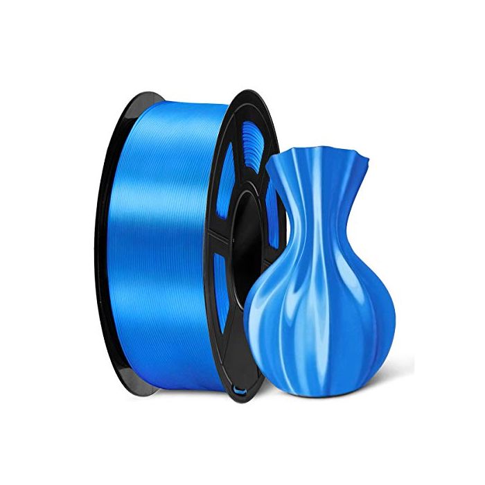 SUNLU PLA Silk Blue Filament 1.75mm 3D Printer Filament 1KG 2.2 LBS Spool  3D Printing Material Shiny Metallic PLA Silk Filament SLUS-SILK-LG-BLUE-1KG