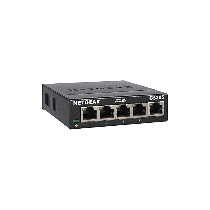 NETGEAR 5-Port Gigabit Ethernet Unmanaged Switch (GS305) - Home Network Hub  Office Ethernet Splitter Plug-and-Play Fanless Metal Housing Desktop or  Wall Mount GS305-300PAS