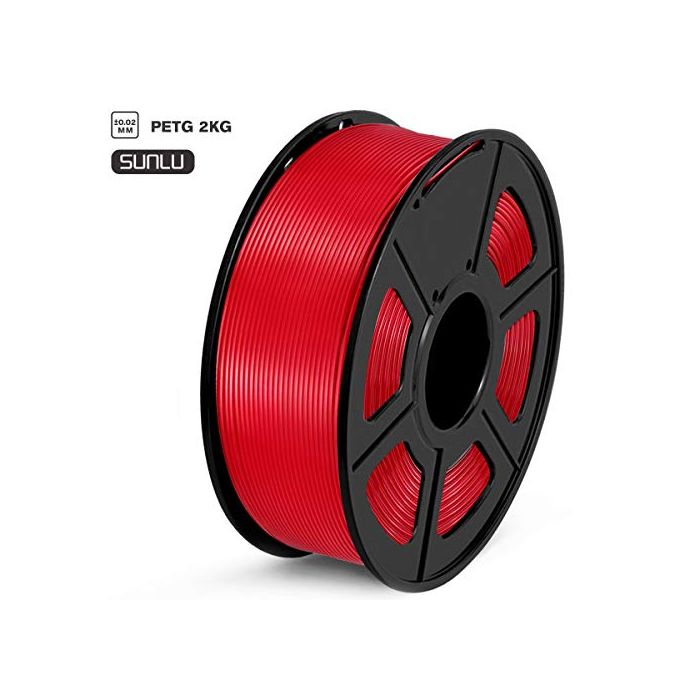 SUNLU PETG 3D Printer Filament PETG Filament 1.75mm Dimensional Accuracy  +/- 0.02 mm 1 kg Spool PETG Red US-PETG-Red