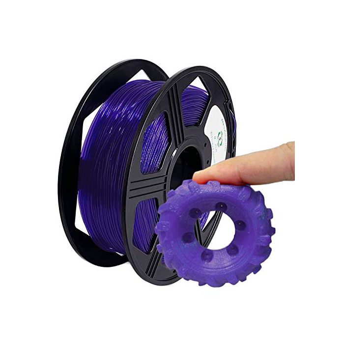 YOYI 3D Printer Filament,TPU Flexible Filament 1.75mm 0.8kg Spool  Dimensional Accuracy +/- 0.03 mm,100% Europe Raw Material (Violet) Flexible- TPU-Transparent-Violet