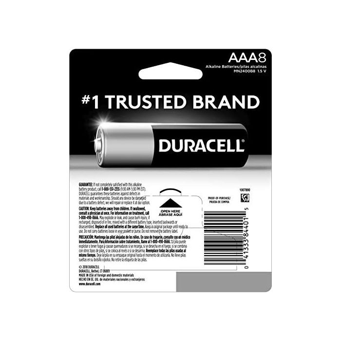 Duracell - CopperTop AAA Alkaline Batteries - long lasting all-purpose  Triple A battery for household and business - 8 Count AAA-CTx8