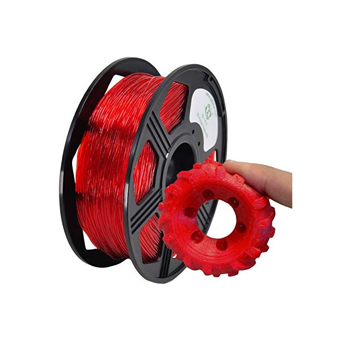 YOYI 3D Printer Filament,TPU Flexible Filament 1.75mm 0.8kg Spool  Dimensional Accuracy +/- 0.03 mm,100% Europe Raw Material (Red) TPU-Red