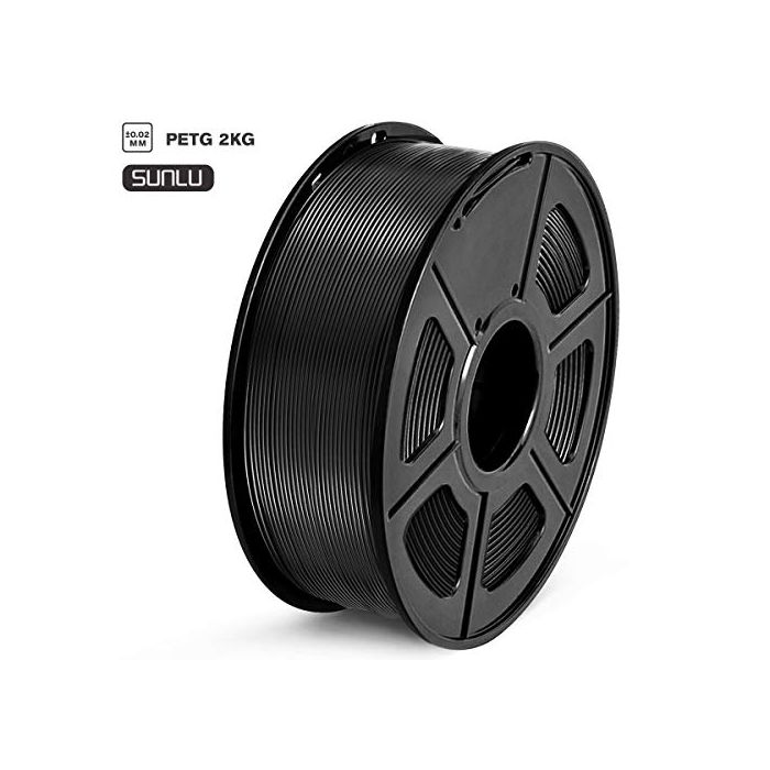 SUNLU PETG 3D Printer Filament PETG Filament 1.75mm Dimensional Accuracy  +/- 0.02 mm 1 kg Spool PETG Black SL-PETG-Black-1.75-1KG