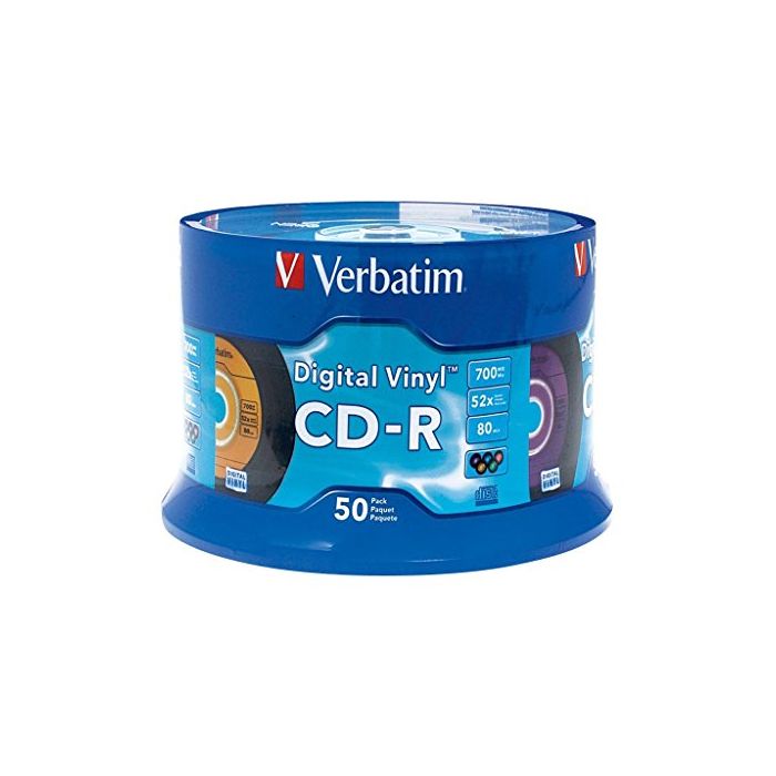 Over hoved og skulder hul Bliv såret Verbatim CD-R 80min 52X with Digital Vinyl Surface - 50pk Spindle 94587 |  Fast Server Corp. www.srvfast.com