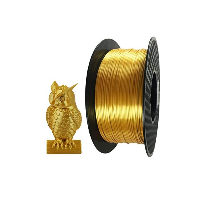 Silk Gold PLA Filament 1.75mm 3D Printer Filament 1 KG 2.2 LBS Spool 3D  Printing Material CC3D Shine Silky Shiny Metallic Metal PLA Filament  C000428