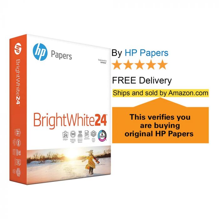 Buy HP Printer Paper, 8.5 x 11 Paper, Premium 24 lb, 1 Ream - 500 Sheets, 100 Bright, Made in USA - FSC Certified