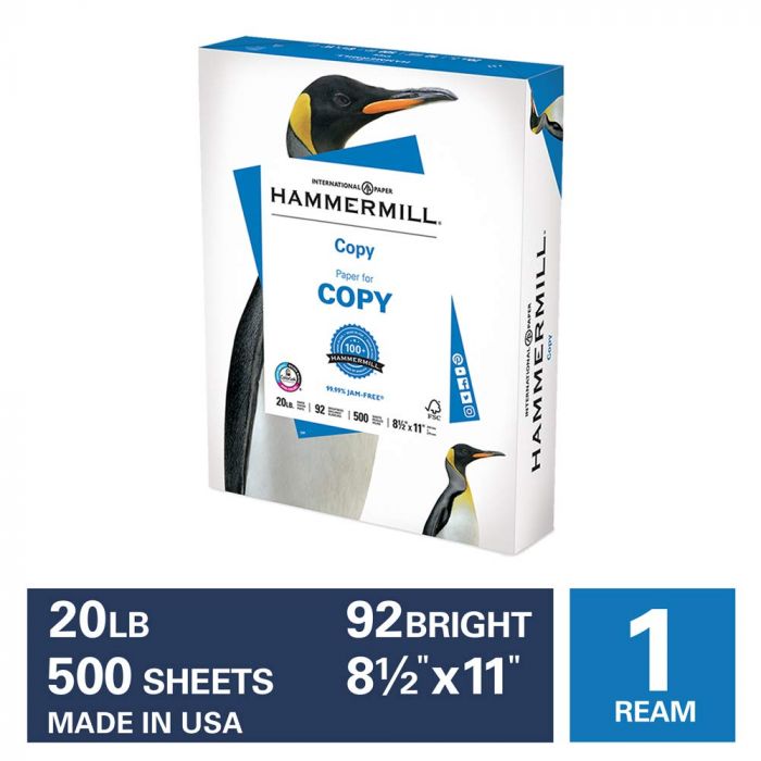 Hammermill Recycled Colored Paper, 20lb, 8-1/2 x 11, Blue, 500 Sheets/Ream