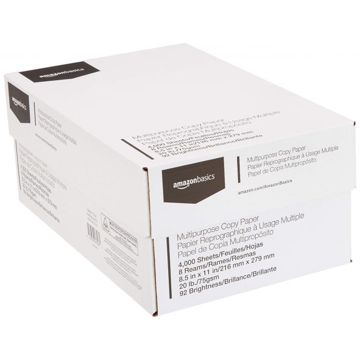 White Copier Printer Ansim Basics Multipurpose Copy Paper A4 80gsm 5x500 Sheets