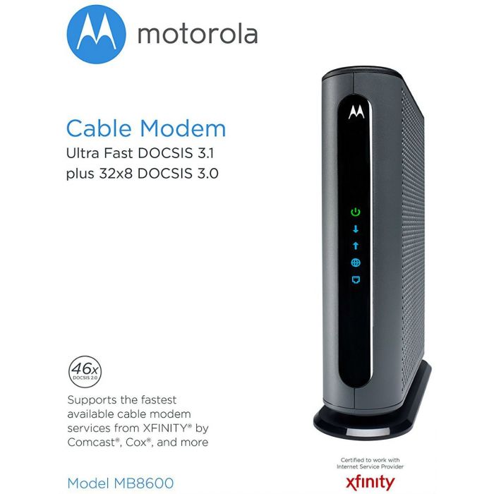 Motorola Mb8600 Docsis 3 1 Ultra Fast Cable Modem 1 Gbps Comcast Xfinity Time Warner Cable Fast Server Corp Www Srvfast Com