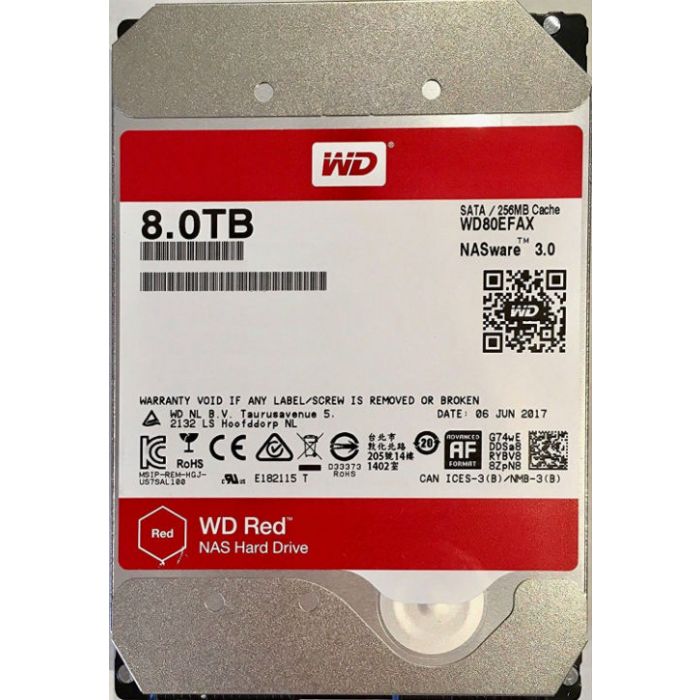 Terminal Knurre Berolige Western Digital Red WD80EFAX 8 TB 3.5" Internal Hard Disk Drive (HDD) SATA  III 6.0Gb/s 5400 RPM 256 MB | Fast Server Corp. www.srvfast.com
